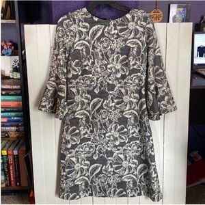 Tommy Hilfiger Long Sleeve Knee Length Dress Black White Size 4